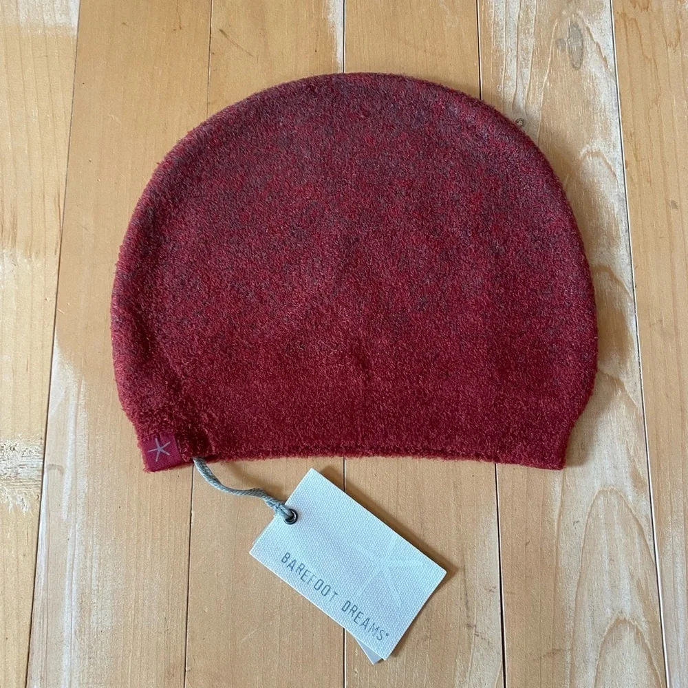 Barefoot Dreams CozyChic Lite Confetti Beanie Crimson Rosewood Winter Hat NEW